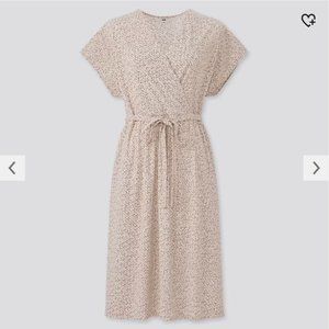 Uniqlo Crepe Jersey Short Sleeve Wrap Dress